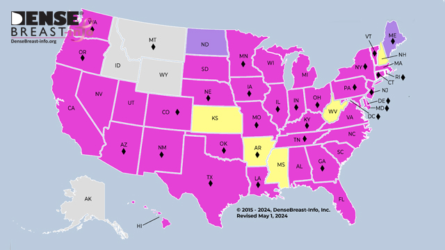 State Law Map | Dense Breast Info