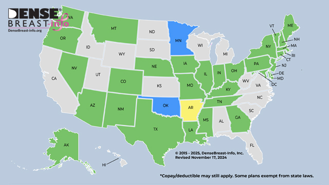 State Law Insurance Map | Dense Breast Info